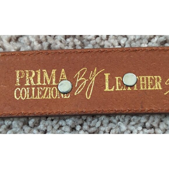 Vtg Prima Collezione By Leather Shop Western Belt Saddle Star & Guitar Size M-lp - Picture 8 of 12